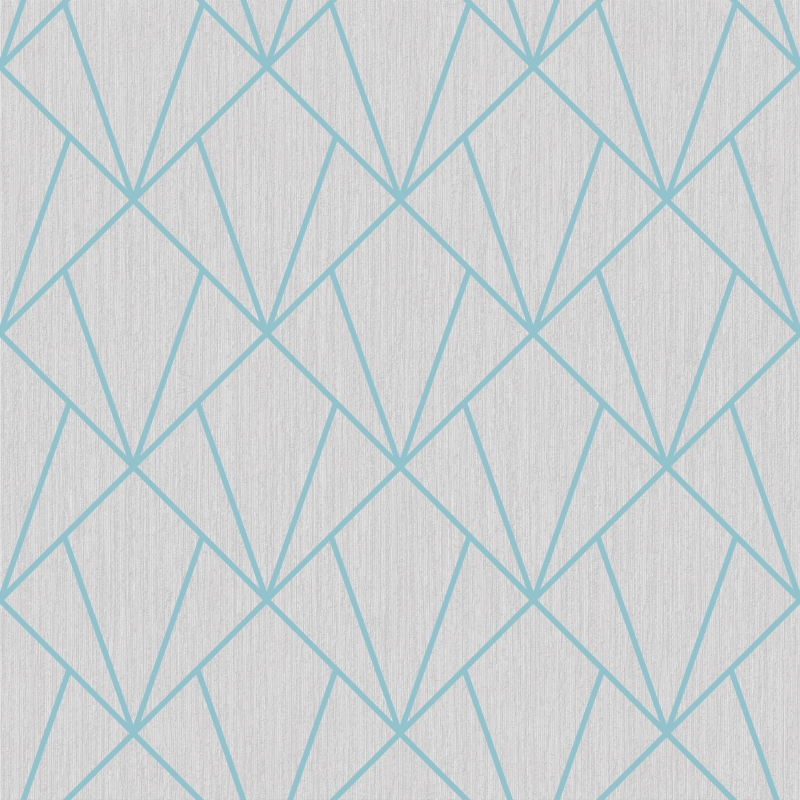 Grey & Turquoise Geometric Wallpaper 